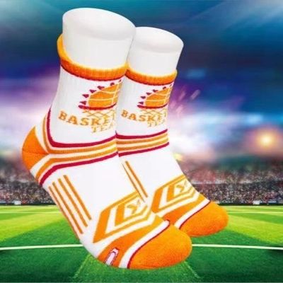 일반 스타일 고급 오렌지 운동 양말 팽창 편안함 및 안티 슬리드 축구