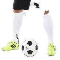 안티 슬리프 기능 두꺼운 재료와 높은 무릎 줄무늬가있는 어린이 축구 양말