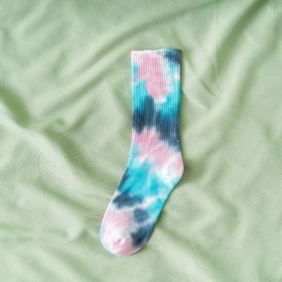 스포츠용 맞춤형 타이 염색 양말 39-42 EU 사이즈 UNISEX 면공 폴리에스터 스판덱스