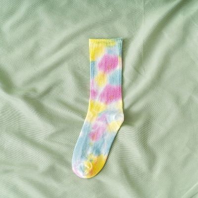 스포츠용 맞춤형 타이 염색 양말 39-42 EU 사이즈 UNISEX 면공 폴리에스터 스판덱스