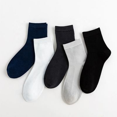 남자의 Bambu Cotton 드레스 양말 짧은 튜브 직제 단단한 검은 호흡 캐주얼 양말