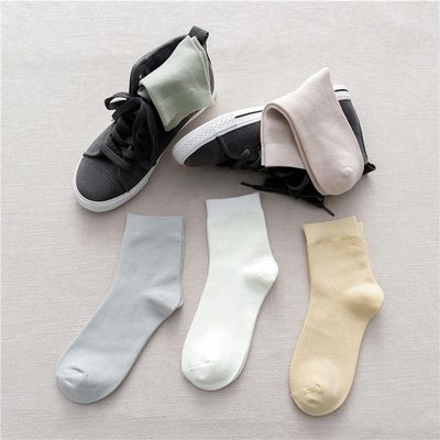 여름 평평한 숨쉬는 여성 승무원 양말 Slouch 맞춤형 대나무 섬유 열 양말