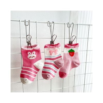넥타이 핑크 안티 슬리프 스프링 호흡 귀여운 프린트 양말 아이 표준 두께