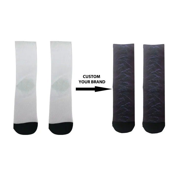 넥타이 맞춤 컬러 레이블 로고 승무원 양말 Bambu Cotton Black 스포츠 양말 디자인