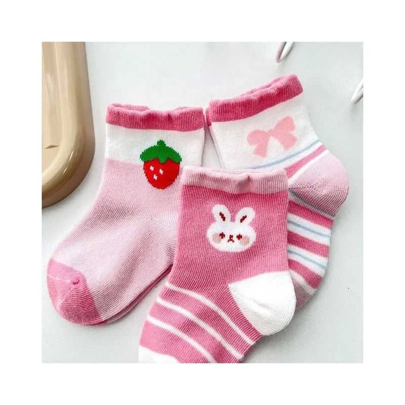 겨울 어린이 양말 세트 만화 딸기 토끼 디자인과 빠른 건조 천